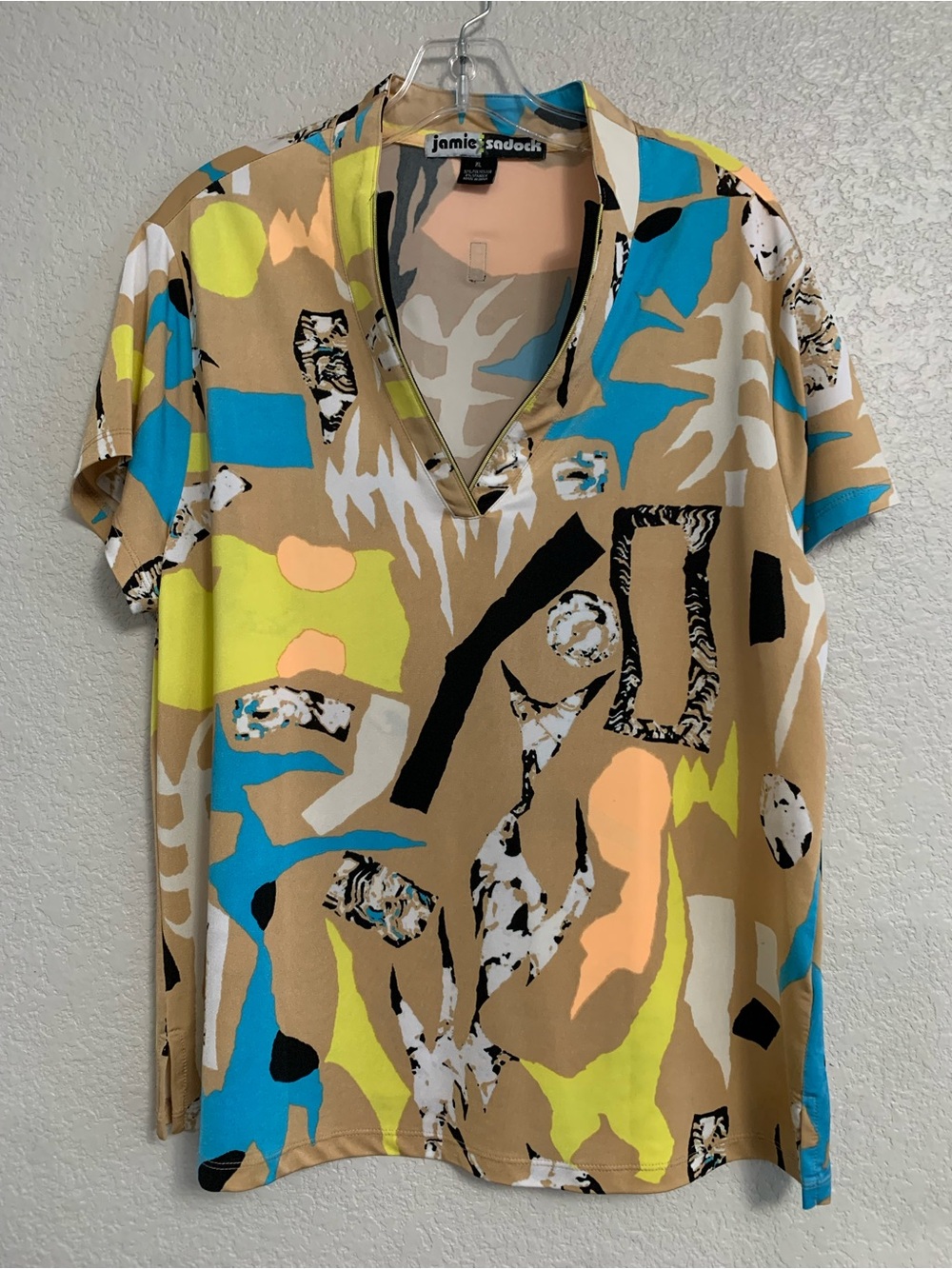 Jamie Sadock Shirt Womens XL Golf Tennis Pickleball Performance Abstract Tribal